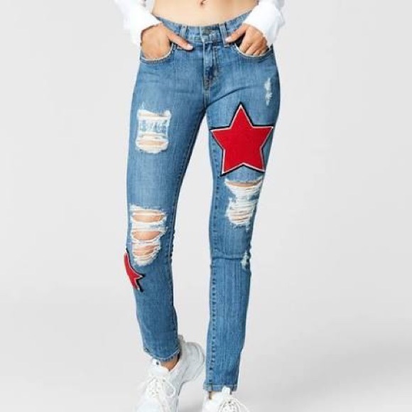 jeans with red stars